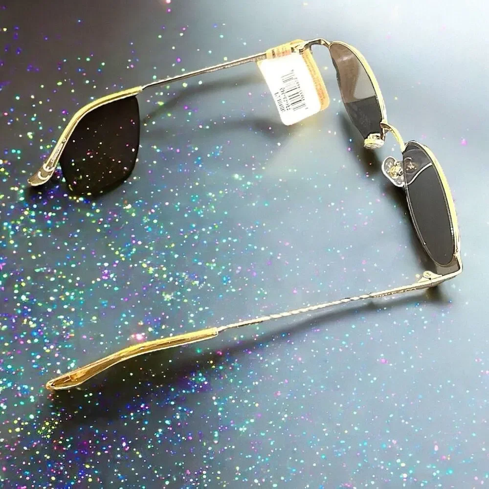 FRYE & CO Metal Almond Sunglasses in Shiny Gold NWOB